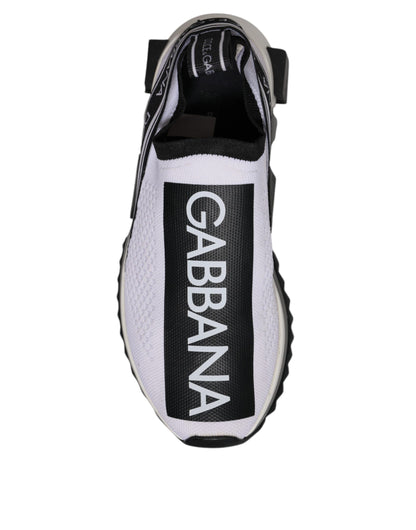 Dolce &amp; Gabbana Schwarz Weiß Slip On Sorrento Sneakers Schuhe