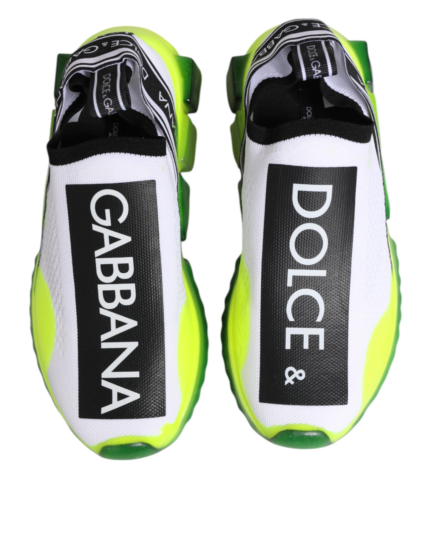 Dolce &amp; Gabbana Schwarz Weiß Slip On Sorrento Sneakers Schuhe