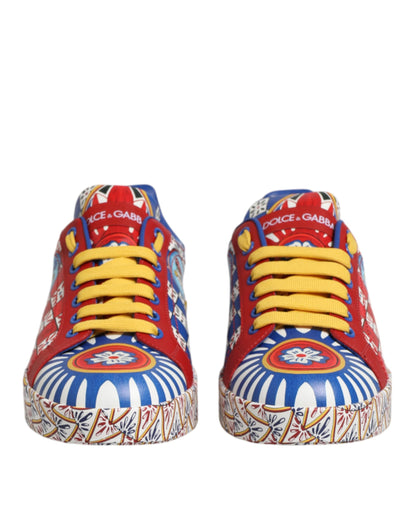 Dolce &amp; Gabbana – Portofino Carretto – Sneakers aus bedrucktem Leder