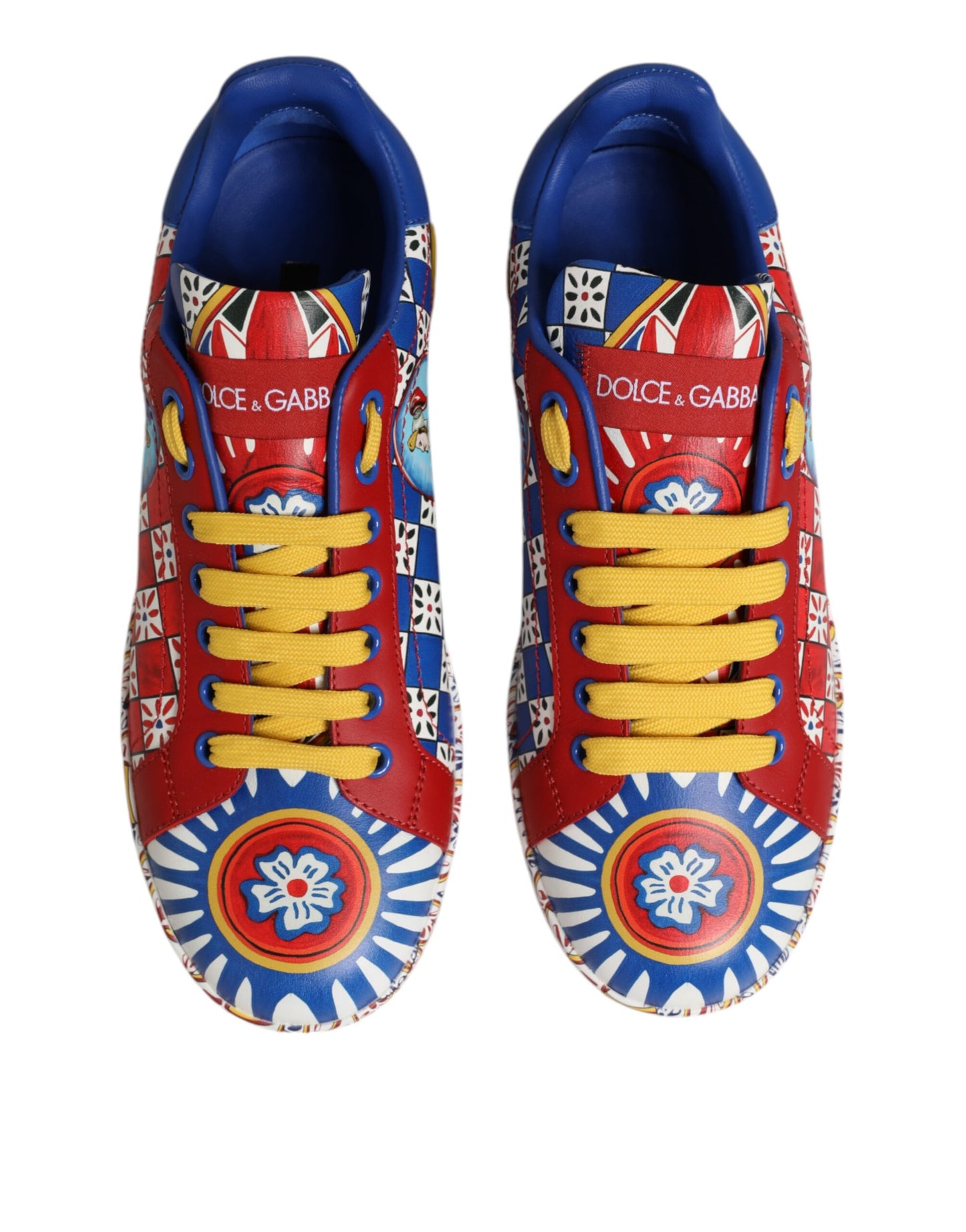 Dolce &amp; Gabbana – Portofino Carretto – Sneakers aus bedrucktem Leder