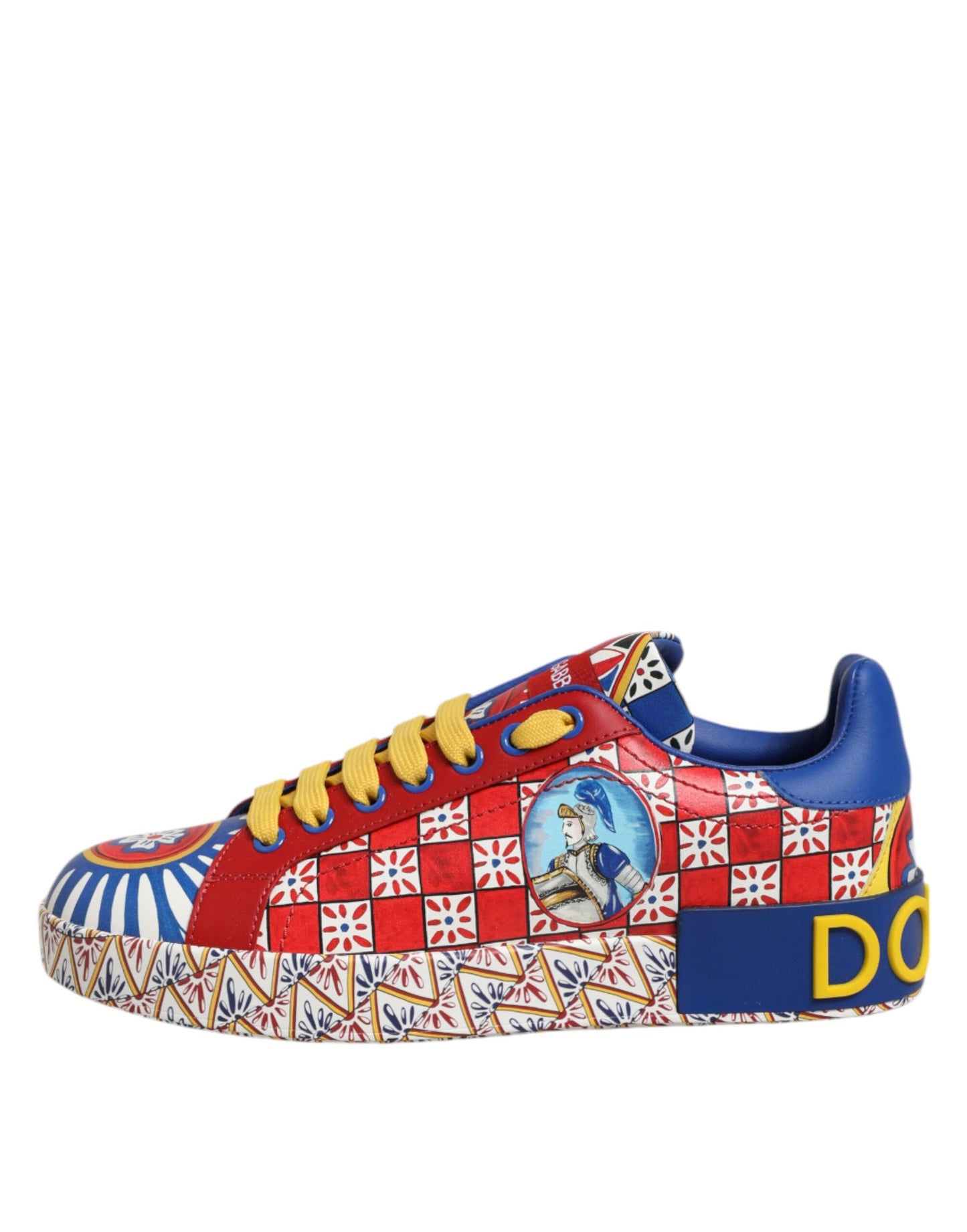 Dolce &amp; Gabbana – Portofino Carretto – Sneakers aus bedrucktem Leder