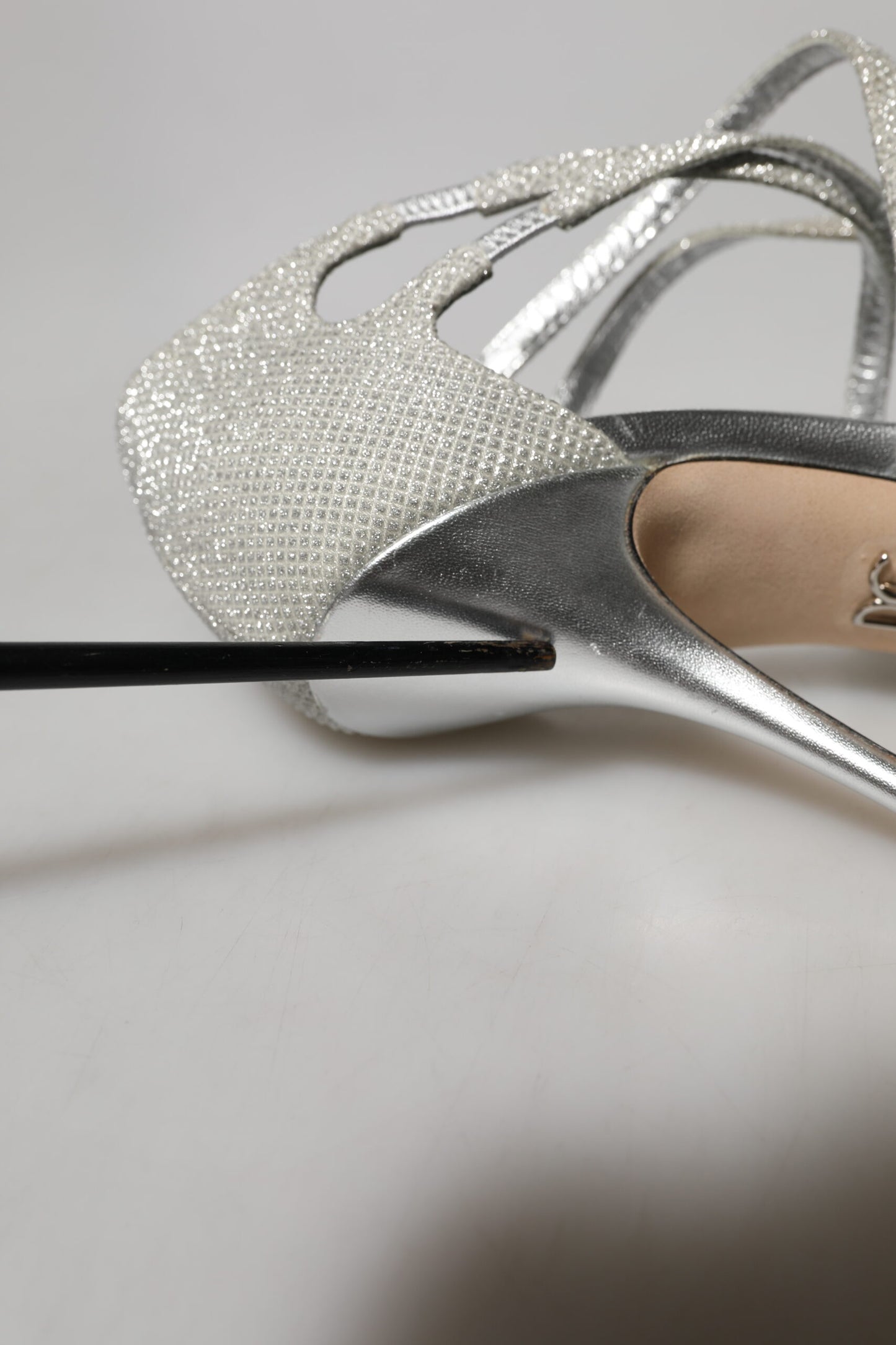 Dolce & Gabbana Silver Shimmers Sandals Heel Pumps Shoes