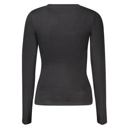 Guess Jeans Schwarzes Baumwoll-T-Shirt für Damen