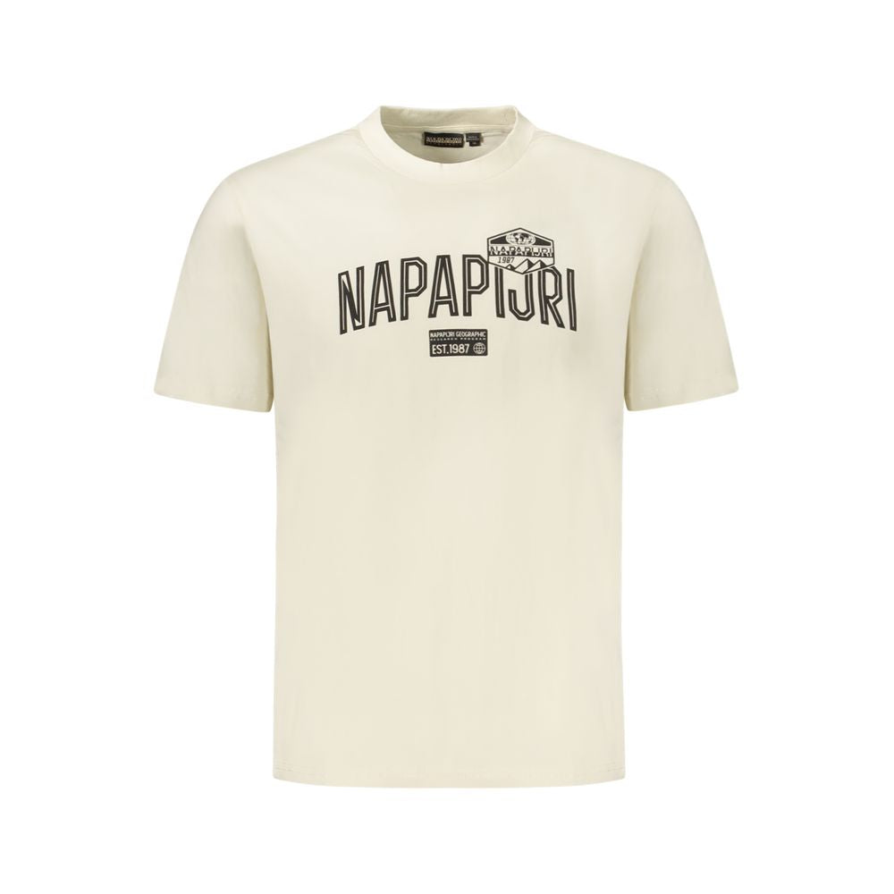 Napapijri Beige Baumwoll-T-Shirt für Herren