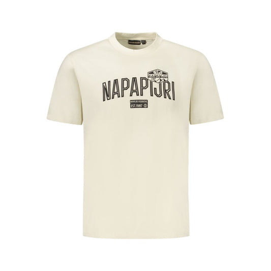 Napapijri Beige Baumwoll-T-Shirt für Herren