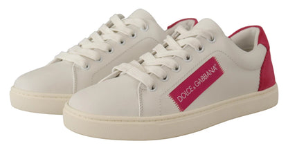 Dolce &amp; Gabbana Weiße Wildleder Low Top Sneakers Schuhe