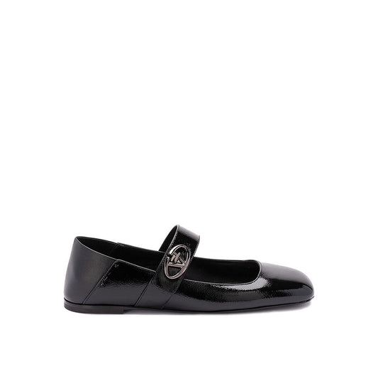 Valentino Garavani Ballerinas aus schwarzem Kalbsleder