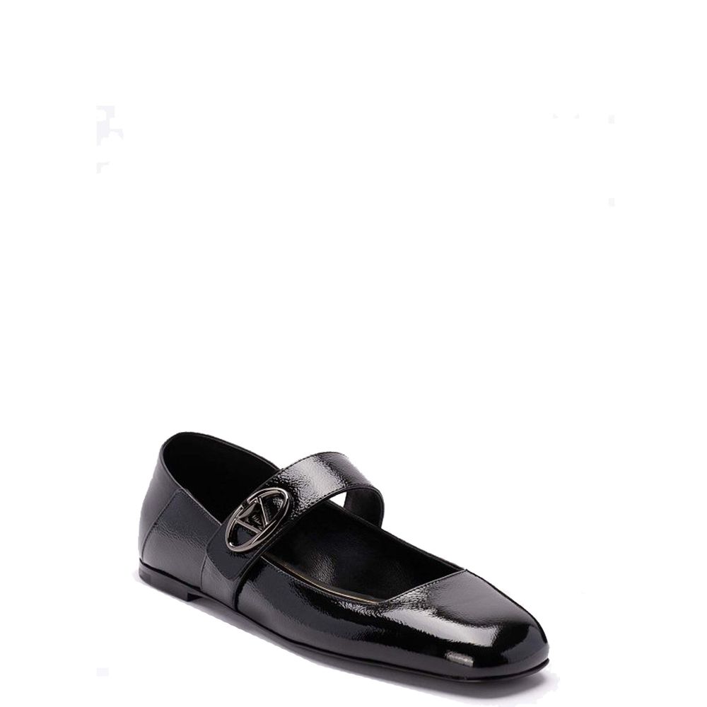 Valentino Garavani Ballerinas aus schwarzem Kalbsleder