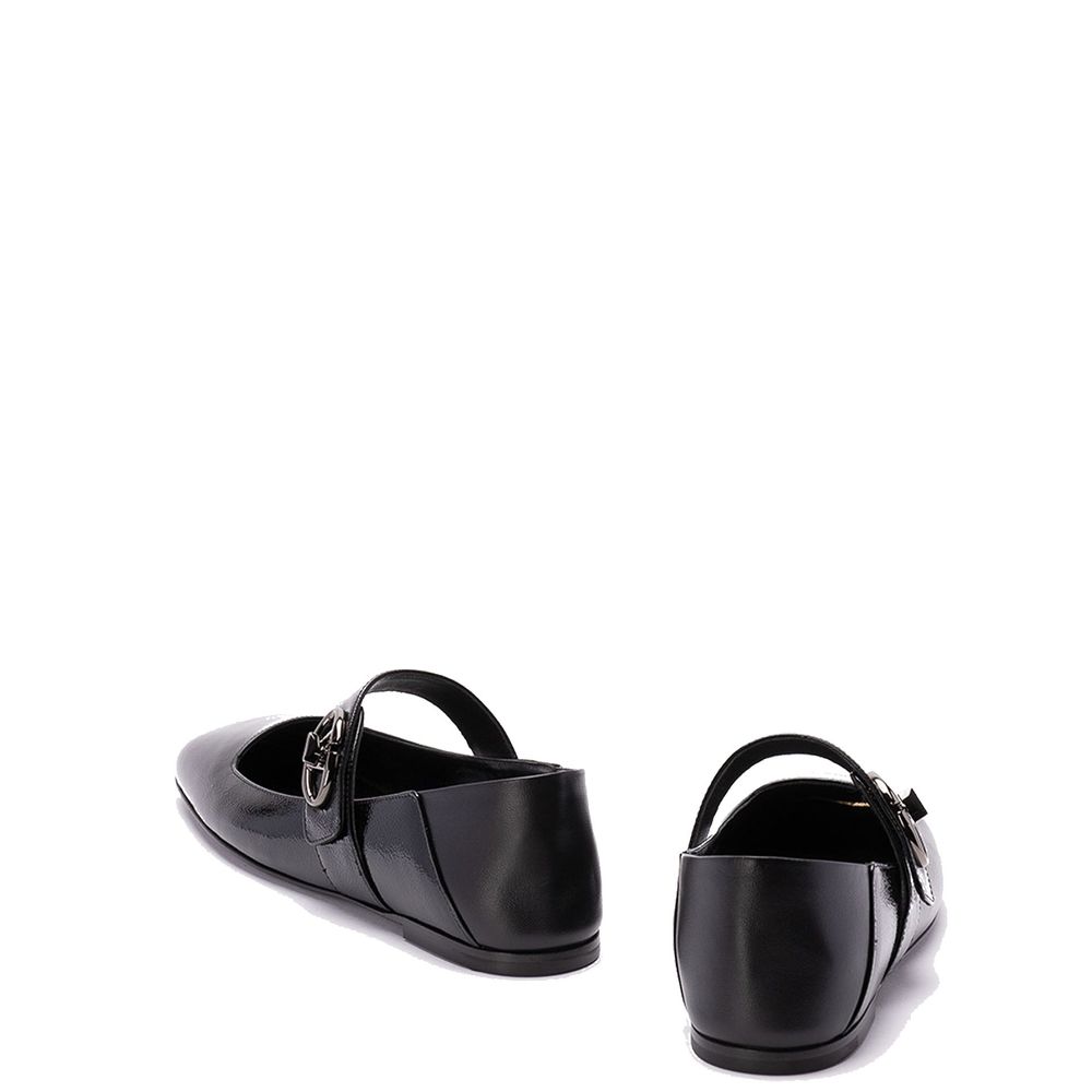 Valentino Garavani Ballerinas aus schwarzem Kalbsleder