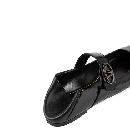 Valentino Garavani Ballerinas aus schwarzem Kalbsleder