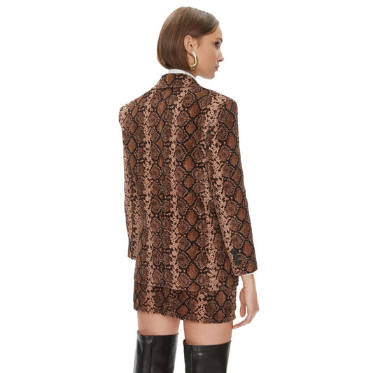 PINKO Brown Cotton Women Blazer