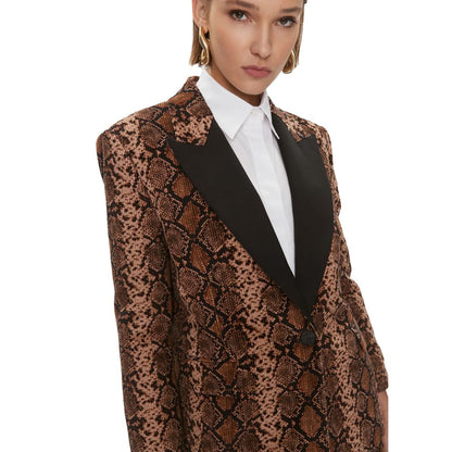 PINKO Brown Cotton Women Blazer
