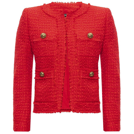 Balmain Red Wool Women Blazer