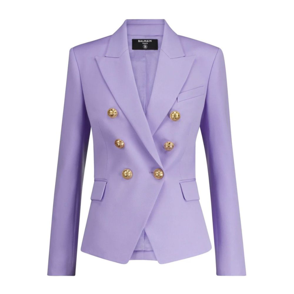 Balmain Purple Wool Women Blazer