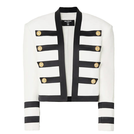 Balmain White Viscose Women Blazer