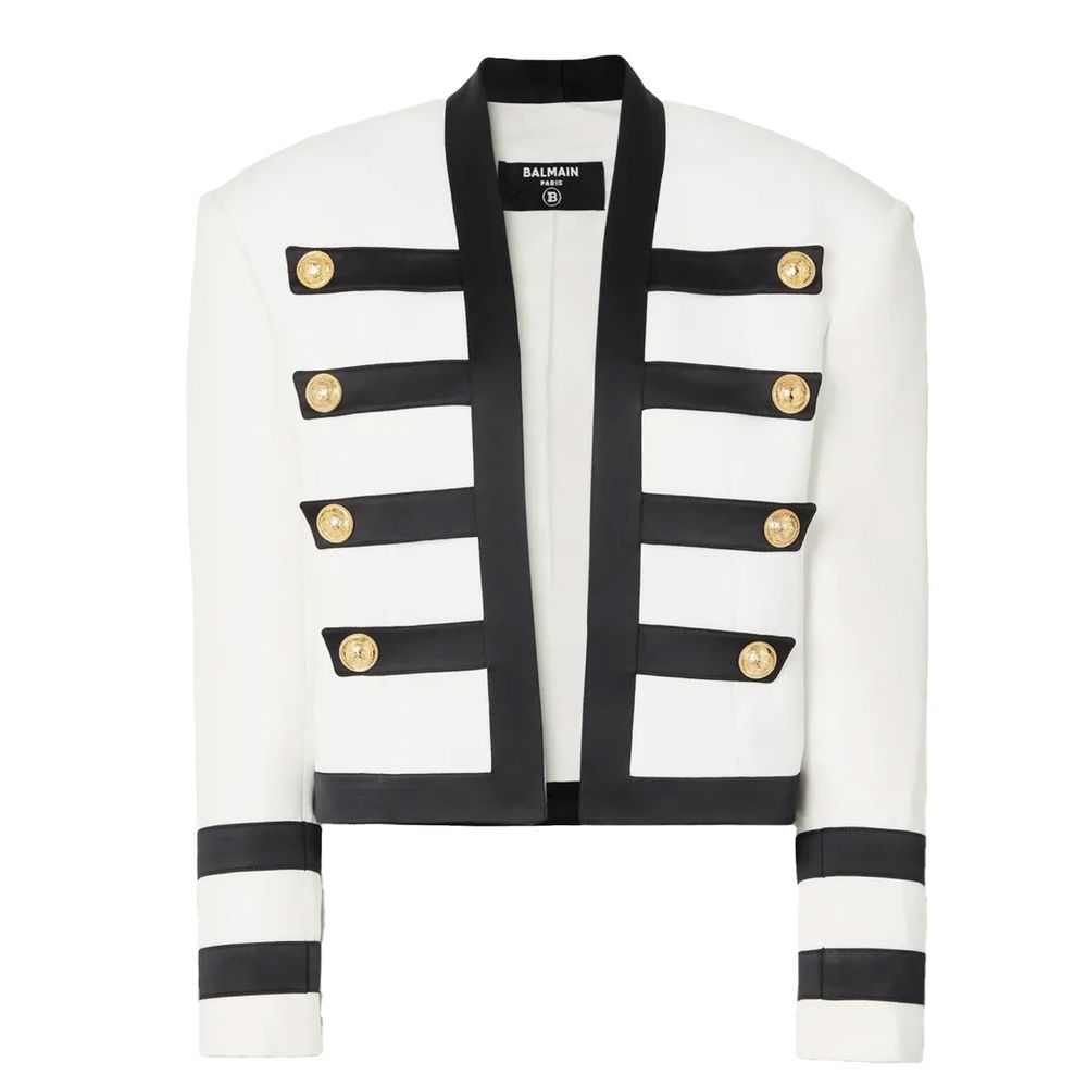Balmain White Viscose Women Blazer