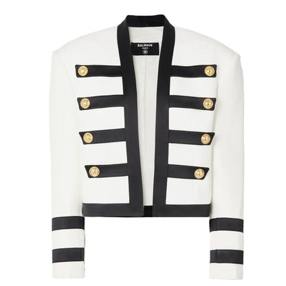 Balmain White Viscose Women Blazer