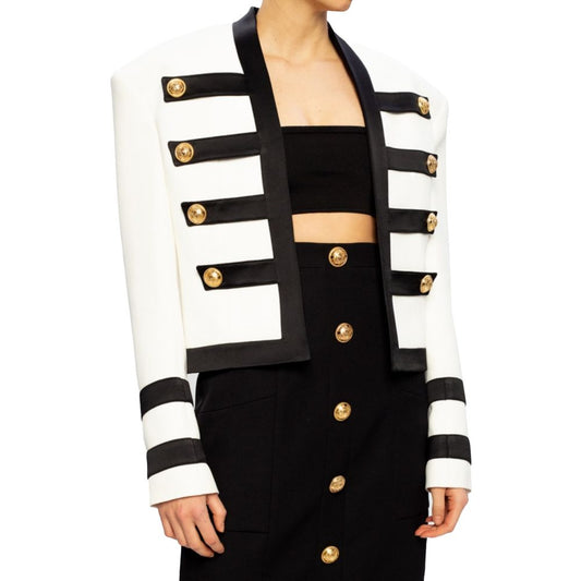 Balmain White Viscose Women Blazer