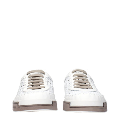 Dolce &amp; Gabbana Weiße niedrige Lederschuhe