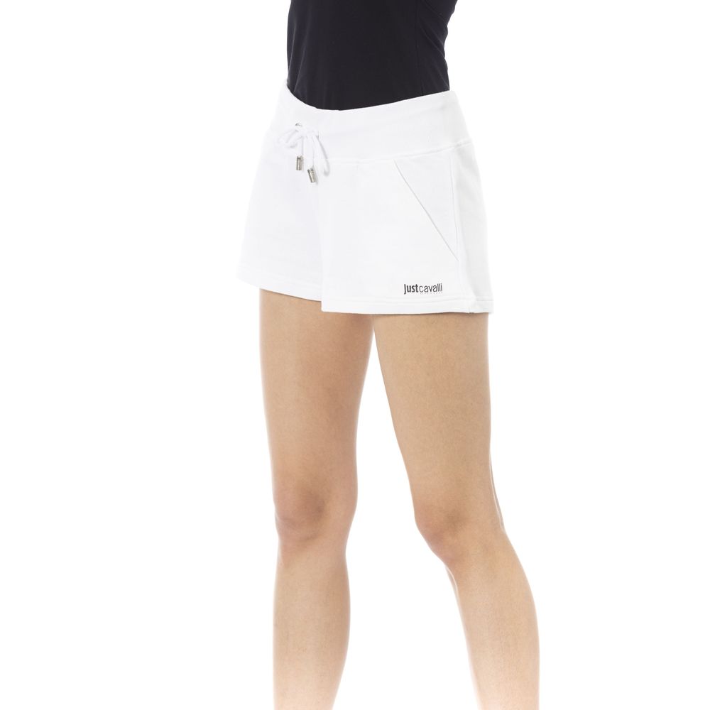 Just Cavalli – Weiße Sweatshorts aus Baumwolle für Damen