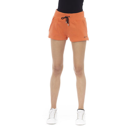 Just Cavalli Orangefarbene Damenshorts aus Baumwolle