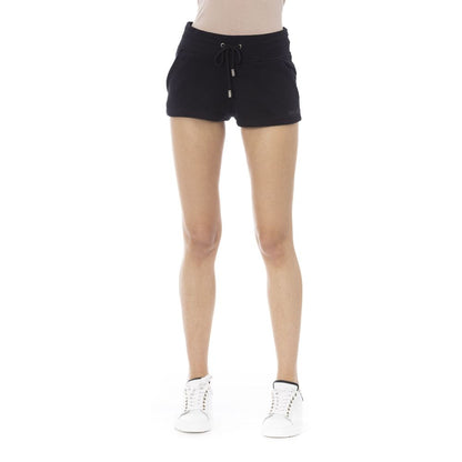 Just Cavalli Schwarze kurze Shorts aus Baumwolle für Damen