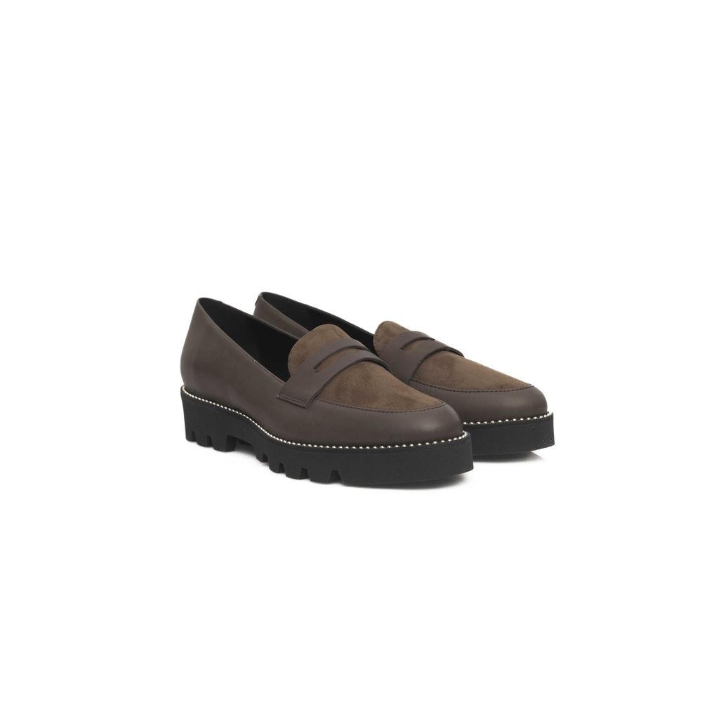 Cerruti 1881 Damen-Loafer aus braunem Rindsleder