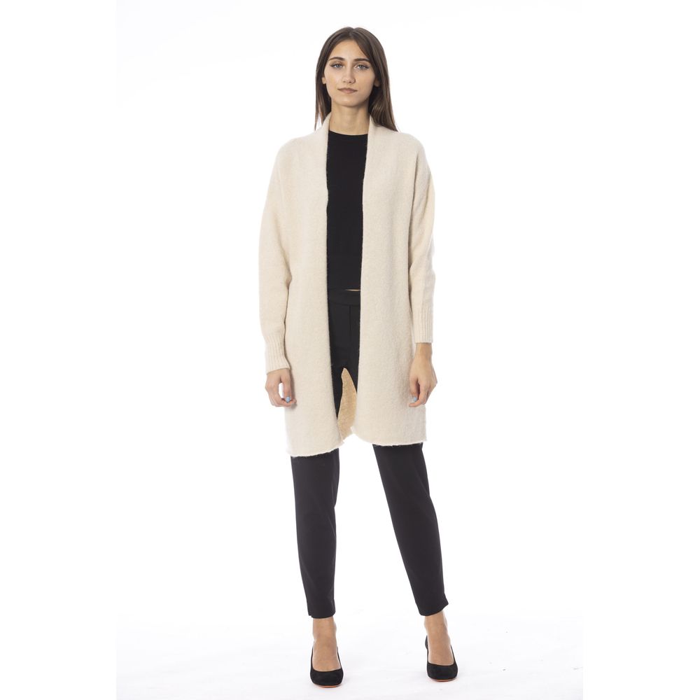 Alpha Studio Weißer Alpaka-Cardigan für Damen