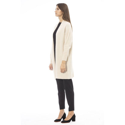 Alpha Studio Weißer Alpaka-Cardigan für Damen