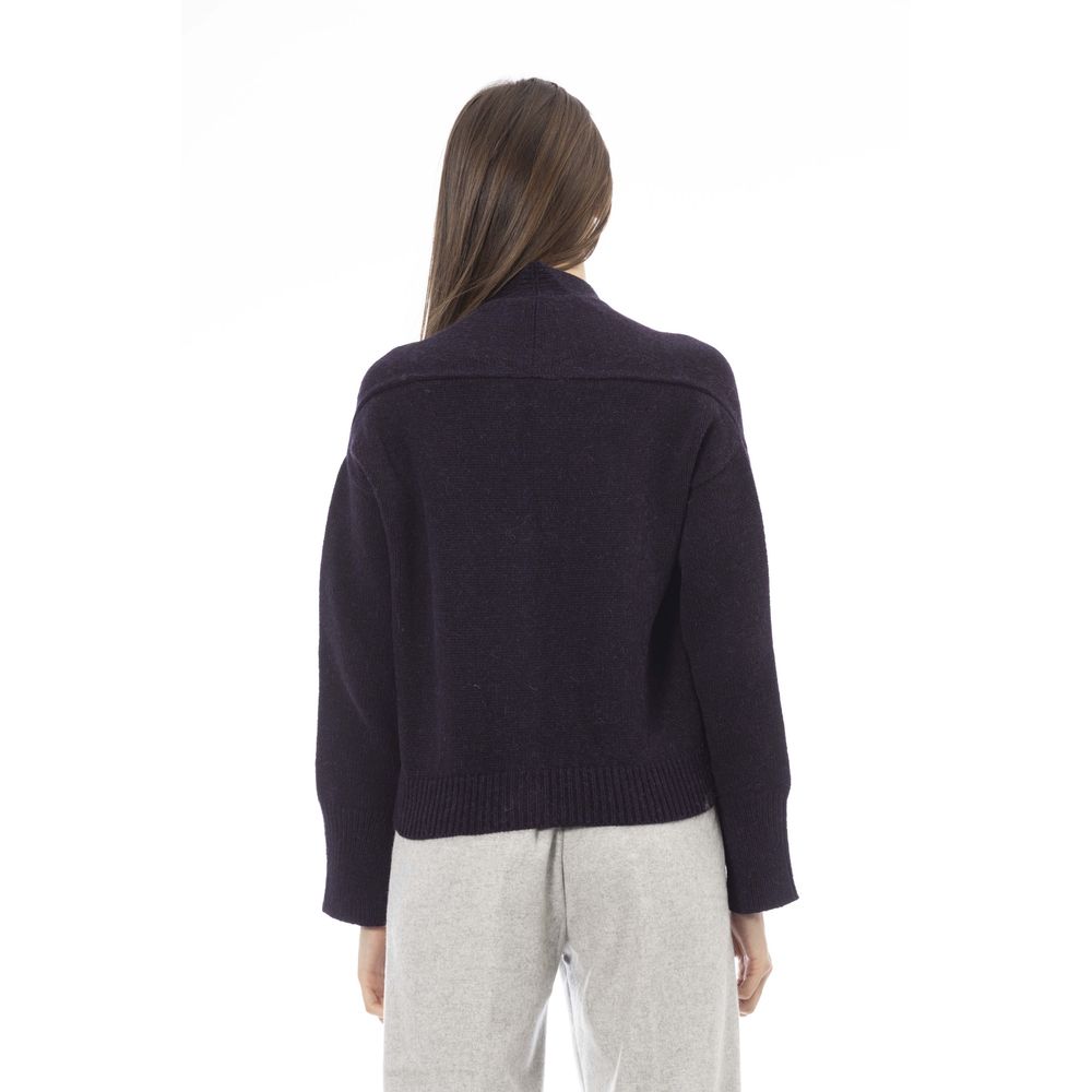 Alpha Studio Lila Merinowolle Damen Strickjacke