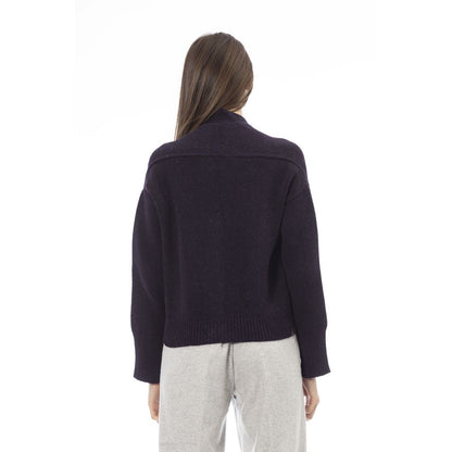 Alpha Studio Lila Merinowolle Damen Strickjacke