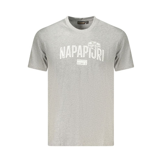 Napapijri Graues Baumwoll-T-Shirt für Herren