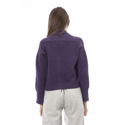 Alpha Studio Lila Merinowolle Damen Strickjacke