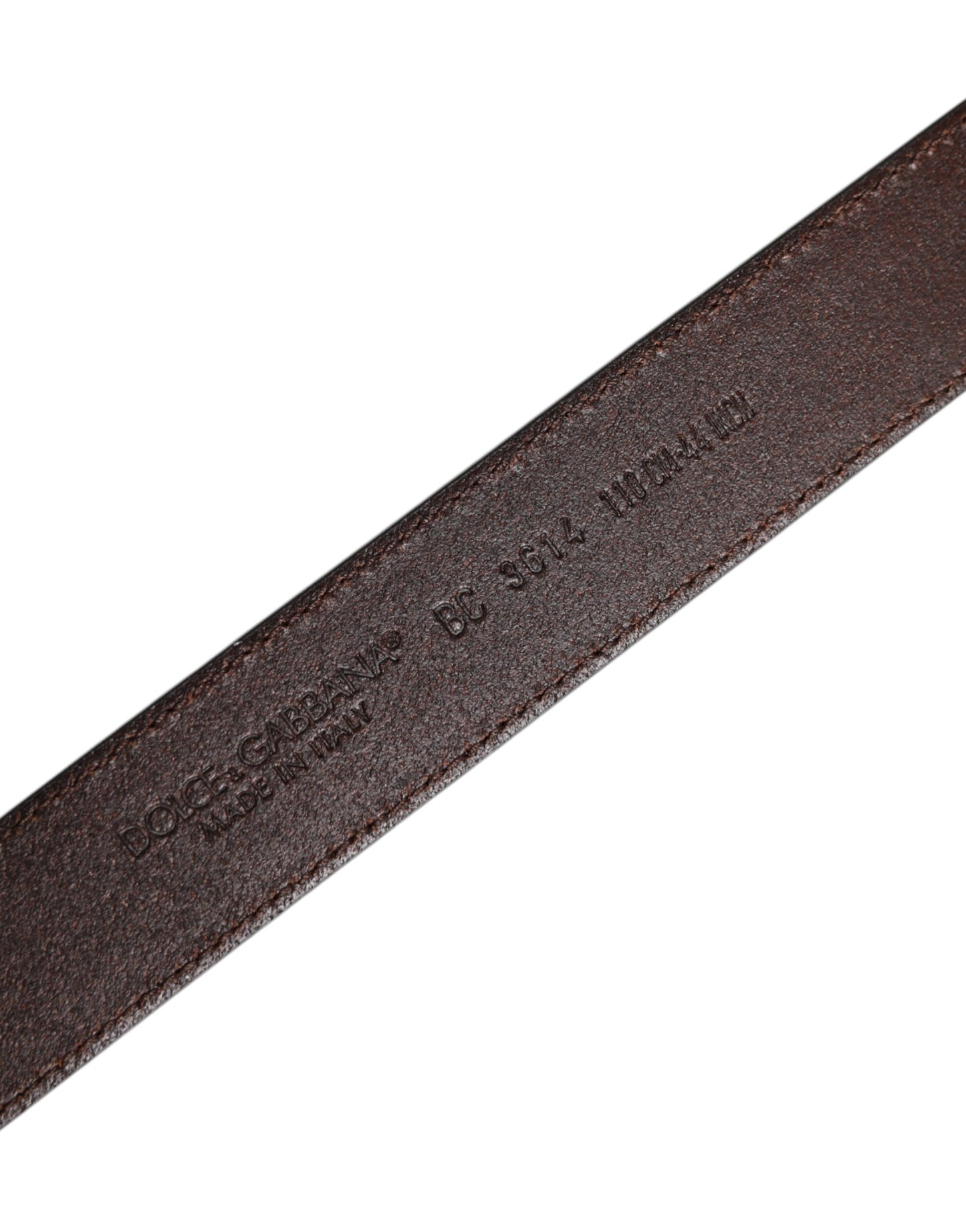 Dolce &amp; Gabbana Dunkelbrauner Ledergürtel mit antiker silberner Schnalle