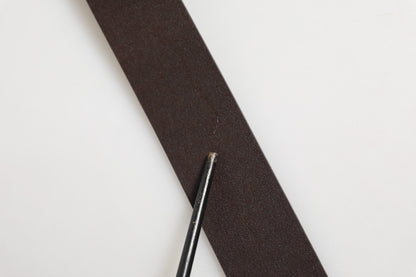 Dolce &amp; Gabbana Brauner Ledergürtel mit Barock-DG-Goldschnalle für Herren