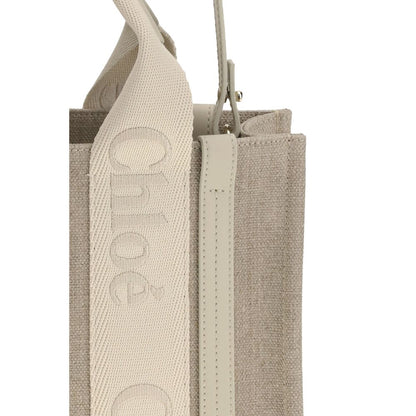 Chloé Handtasche aus beigefarbenem Leinen