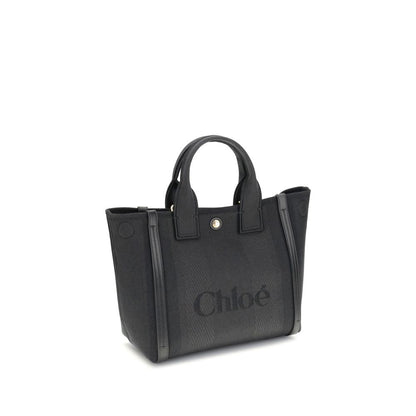 Chloé Schultertasche aus schwarzer Baumwolle