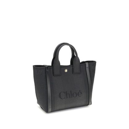 Chloé Schultertasche aus schwarzer Baumwolle