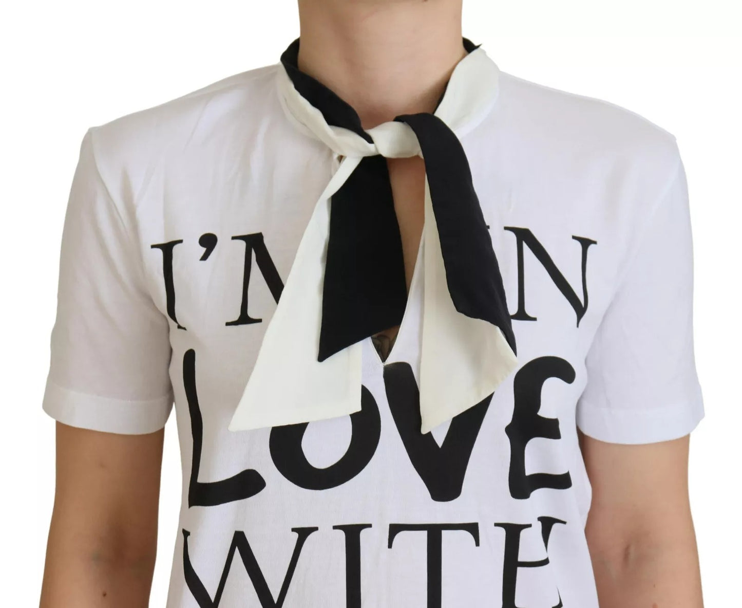 Dolce &amp; Gabbana – Weißes T-Shirt mit LOVE-Print aus Baumwolle