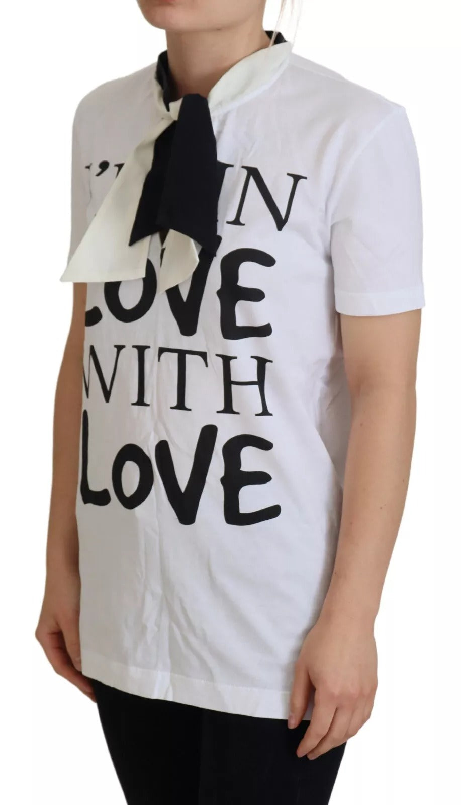 Dolce &amp; Gabbana – Weißes T-Shirt mit LOVE-Print aus Baumwolle