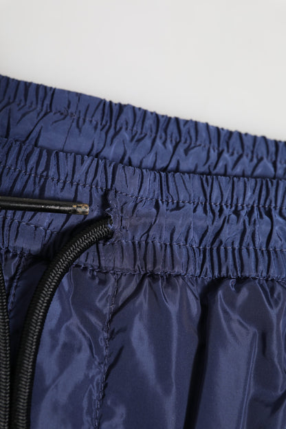 Dolce &amp; Gabbana – Blaue Jogginghose aus Nylon mit geradem Bein