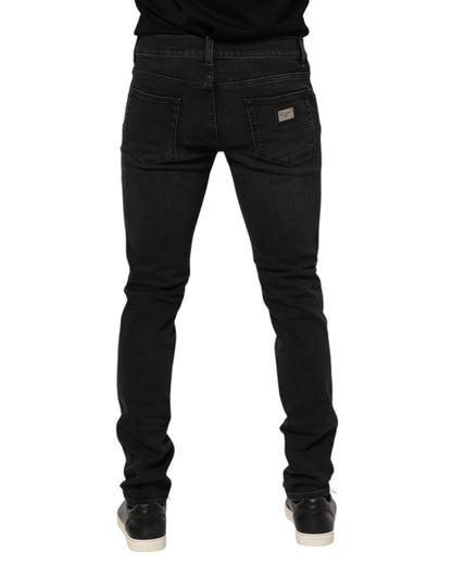 Dolce &amp; Gabbana Schwarze Skinny-Jeans aus Baumwolle für Herren