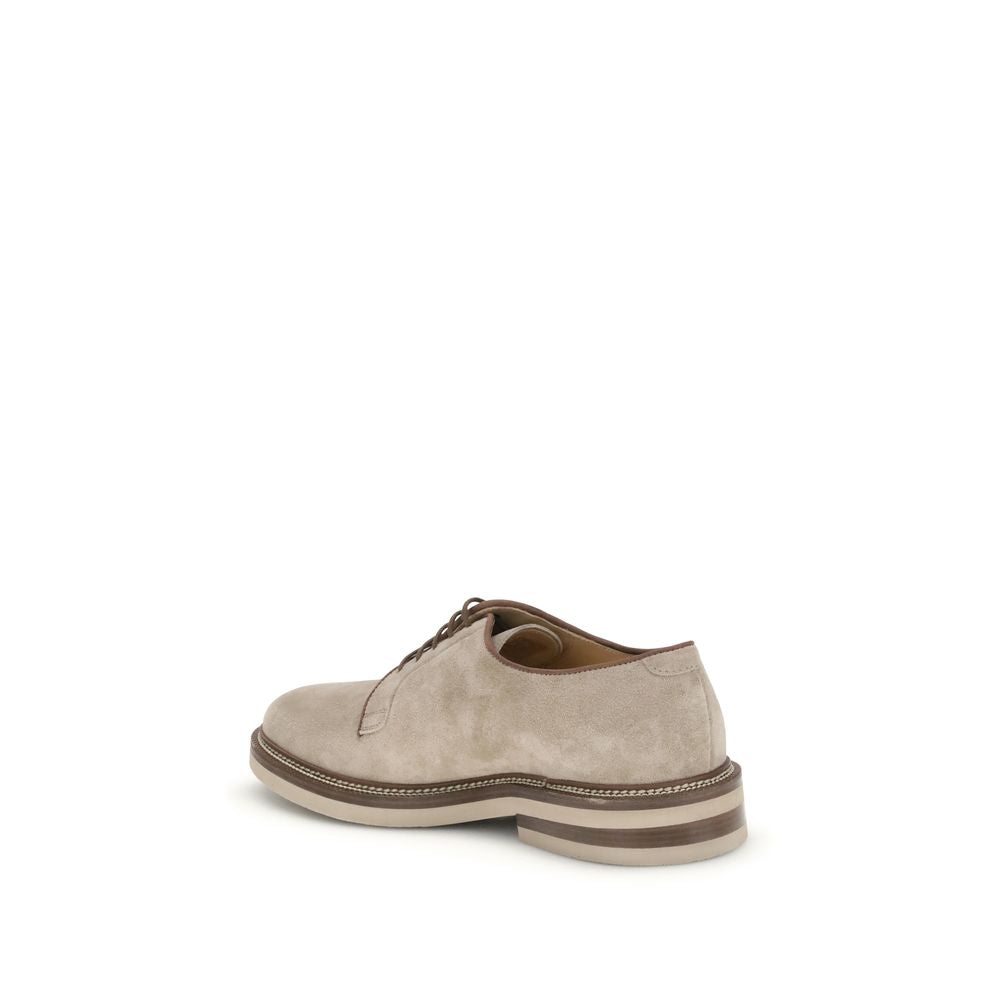 Brunello Cucinelli Wildleder-Derby-Schnürschuhe