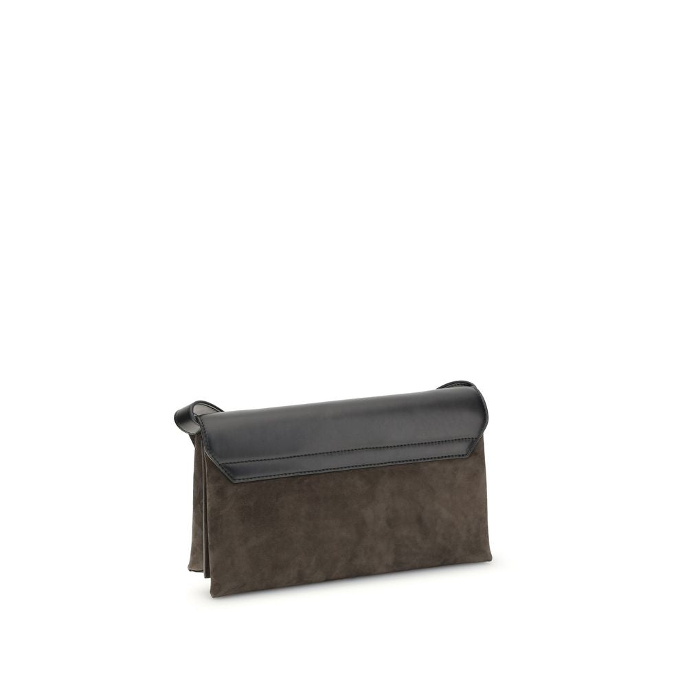 Brunello Cucinelli Schwarze Leder-Schultertasche