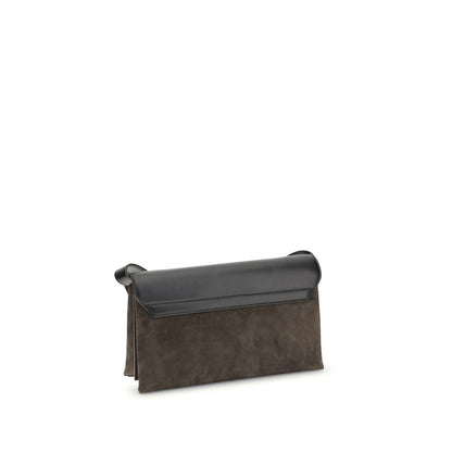 Brunello Cucinelli Schwarze Leder-Schultertasche
