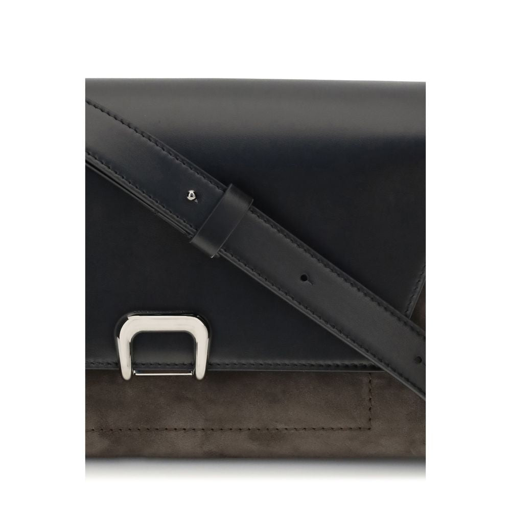Brunello Cucinelli Schwarze Leder-Schultertasche