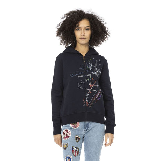 Mr&amp;Mrs Italy Damen-Sweatshirt aus blauem Baumwollstoff