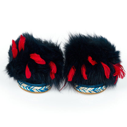 Mr&amp;Mrs Italy Damensandale aus blauem Lammleder