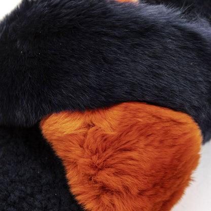 Mr&amp;Mrs Italy Damen Sandale aus blauem Kaninchenfell