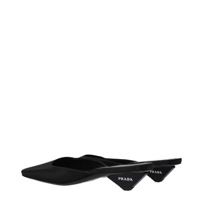 Schwarze Satin-Sandalen von Prada